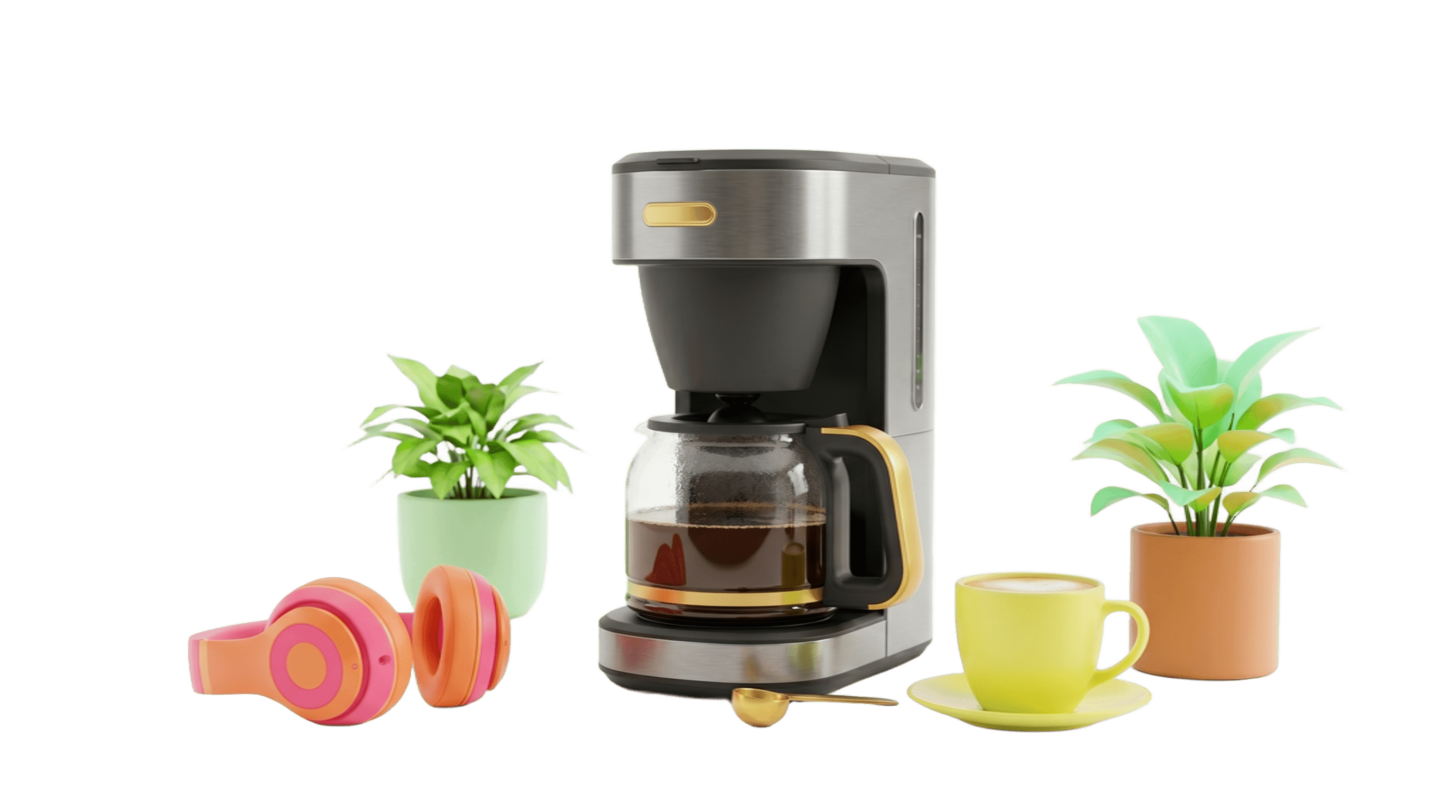 Productos Claria — cafetera, audífonos y más